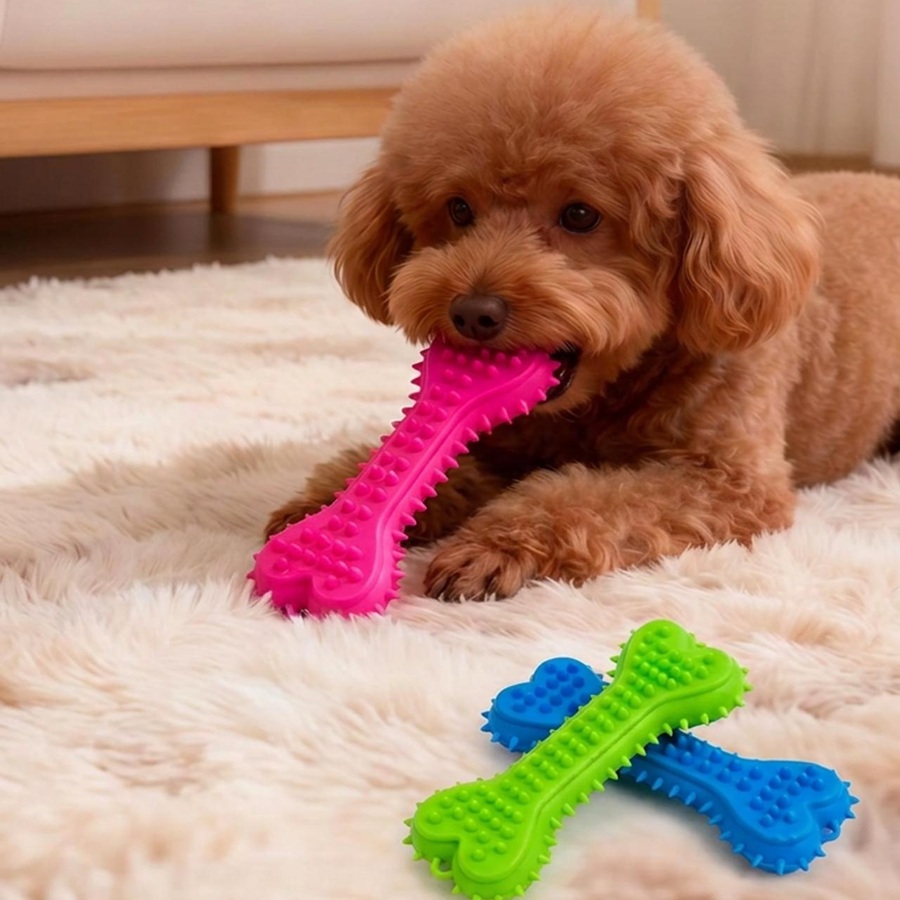 3/6pcs Chew Toys  Dog Rubber T - Teeth Cleaning Dog Chew Bone recension och pris