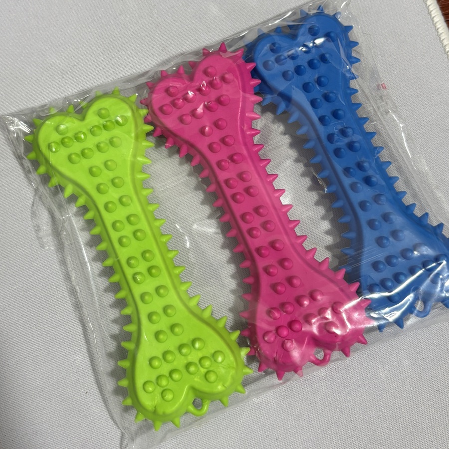 3/6pcs Chew Toys  Dog Rubber T - Teeth Cleaning Dog Chew Bone recension och pris