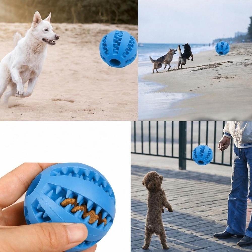 Rubber Dog Chew Ball Multiple  - Rubber Treat Dispensing Dog Toy recension och pris