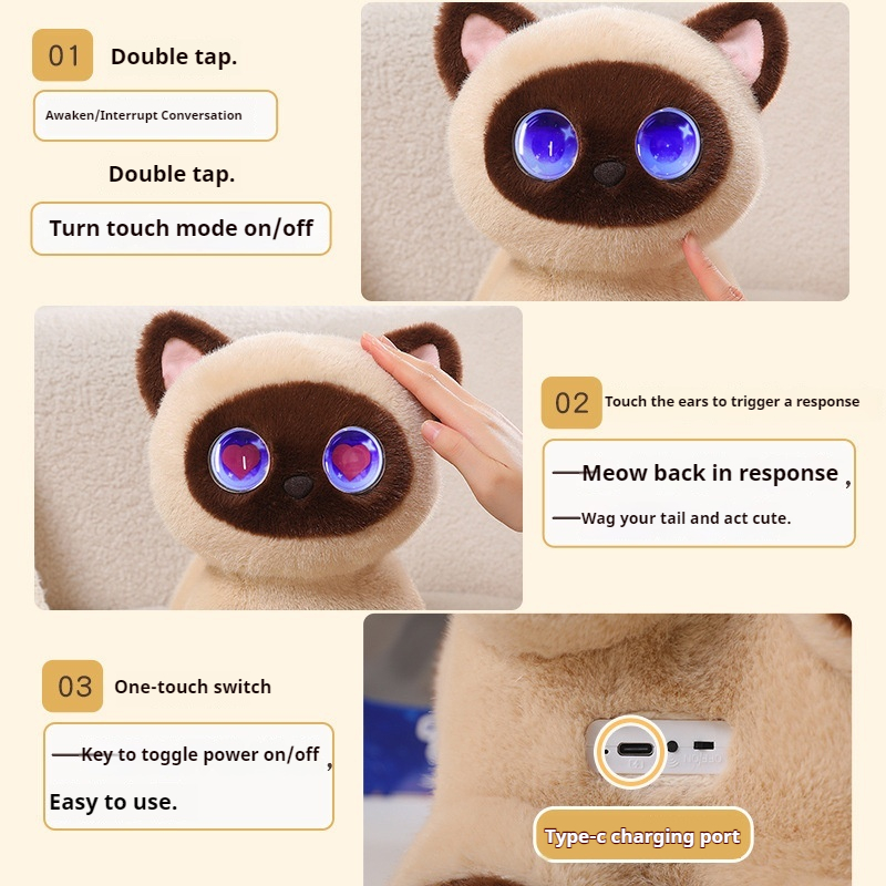AI Smart Meow Cat Plush Toy In - Cat Toys recension och pris